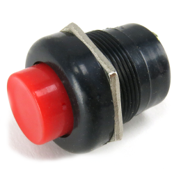 Push Button Switch fits 7/8" Hole - Red Button - Part Number: KICS8