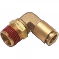 NPT Male to 3/8" Push Tube Elbow Air Fitting - Choose Size - Part Number: 10015897