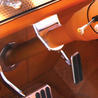 chrome,billet,steering,column,split,swivel,mount,universal,adjustable,modular,aluminum,steering column,interior,wheel,height,shifter,lever,tilt,dress up,power,retrofit,interlocking,trim,ring,factory,aftermarket,ignition,key,button,vintage,hot rod