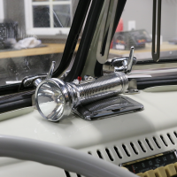 flashlight,led,column light,hot rod,Ratrod,vintage,classic,retro,modern,LED,interior,light,lighting,vehicle,chrome,billet,ribbed,finned,bright,house,metal,nostalgic,car,truck,mount,clip,emergency,display,dash,window,console,glove box,