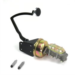 1932 Ford 7” Single Power Brake Pedal Kit RT Drum/Drum 3" Chrome Pad - Part Number: HEXPKA77D68