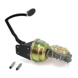 1932 Ford 8” Dual Power Brake Pedal Kit XT Drum/Drum Large Chrome Oval Pad - Part Number: HEXPKA77D7F