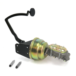 1932 Ford 8” Dual Power Brake Pedal Kit VT Drum/Drum 3" Black Billet Pad - Part Number: HEXPKA77D80