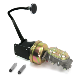 1937-1939 Chevy 7” Single Power Brake Pedal Kit RT Drum/Drum 3" Chrome Pad - Part Number: HEXPKA780FF