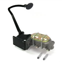 1937-1939 Chevy Manual Brake Pedal Kit VT Frame Mount Disc/Drum Small Black Oval - Part Number: HEXPKA7812D