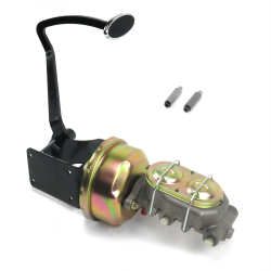 1940-1948 Chevy 7” Single Power Brake Pedal Kit VT Drum/Drum Small Chrome Oval - Part Number: HEXPKA78157