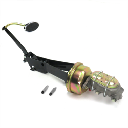 1949-1954 Chevy Car 8” Power Brake Pedal Kit XT Drum/Drum Large Chrome Oval Pad - Part Number: HEXPKA7922A