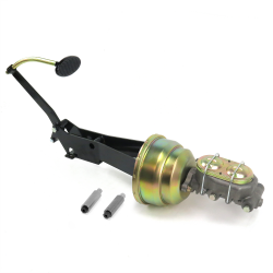 1949-1954 Chevy Car 8” Dual Power Brake Pedal Kit VT Drum/Drum Small Black Oval - Part Number: HEXPKA79233