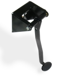 Universal Brake Pedal Kit VT Firewall Mount Bracket Small Black Billet Oval Pad - Part Number: HEXPKA78184