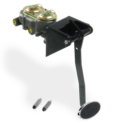 Universal Manual Brake Pedal Kit XT Under Dash Disc/Drum Large Chrome Oval Pad - Part Number: HEXPKA7828F