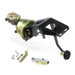 1953-56 Ford Truck 8” Dual Power Brake Pedal Kit ST ADJ Disc/Disc 3" Rubber Pad - Part Number: HEXPKA791B7