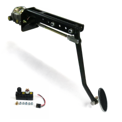 Universal Adjustable Manual Brake Pedal Kit VT Disc/Drum Small Chrome Oval Pad - Part Number: HEXPKA78F0A