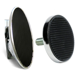 Billet Floor Mount Gas Pedal & Round Brake / Clutch Pedal - Choose Finish - Part Number: 10015818