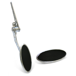 Chromed Billet Firewall Mount Gas Pedal & Large Oval Brake/Clutch Pedal - Part Number: ASC7AD67