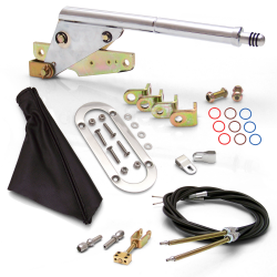 Floor Mount E-Brake Handle - Boot, Ring, Cable Kit & Clevis' - Choose Color - Part Number: 10015517