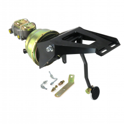 1955-1959 Chevy Truck 8” Dual Power Brake Pedal Kit RT Drum/Drum 3" Chrome Pad - Part Number: HEXPKA7900D