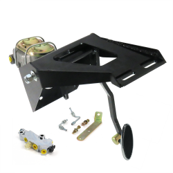 1955-1959 Chevy Truck Manual Brake Pedal Kit VT Disc/Drum Small Chrome Oval Pad - Part Number: HEXPKA79023