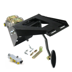 1955-1959 Chevy Truck Manual Brake Pedal Kit XT Disc/Drum Large Chrome Oval Pad - Part Number: HEXPKA79024