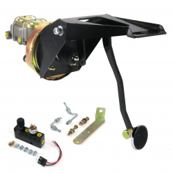 1955-1959 Chevy Truck 9” Single Power Brake Pedal Kit RT ADJ Disc/Disc 3" Chrome - Part Number: HEXPKA7908B