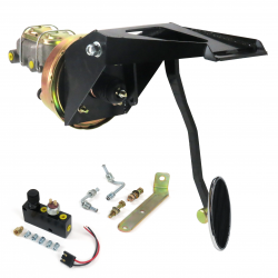 1955-59 Chevy Truck 9” Power Brake Pedal Kit XT ADJ Disc/Disc Large Chrome Oval - Part Number: HEXPKA7908D