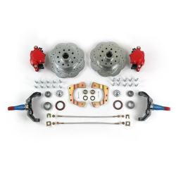 Mustang II 11in HP Big Brake Kit Conversion 2" Drop Spindles 5x4.5 Red Calipers - Part Number: HEX7ABFD