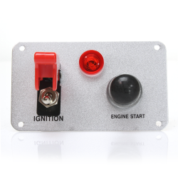 Race Switch Panel - Push Button Start & 1 Ignition Toggle Switch - Part Number: KICPANEL5