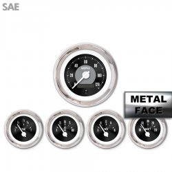 5 Ga. Set SAE Amer Clasic Black II, White Mod Nedl, Chrom Rings~Style Kit DIY - Part Number: GAR26ZEXQABCD