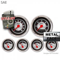 Style Kit - SAE American Retro Rodder IIII, Rd Modern Needles, Chrome Trim Rings - Part Number: GARA139ZEXPABCE