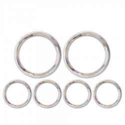 Chrome Modern 5 or 6 Gauge Trim Ring Set - Part Number: GARAXZXXDABXX
