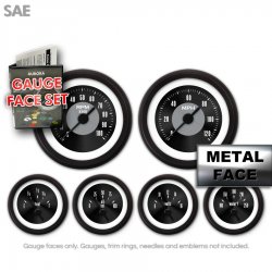 Gauge Face Set - SAE American Classic Black II - Part Number: GARFE6