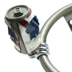 Crushed Beer Can Custom Adjustable Suicide Brodie Necker Knob for Steering Wheel - Part Number: ASCBN00015