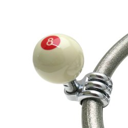 White Billiard 8 Ball Suicide Brody Knob Opaque - Part Number: ASCBN03016