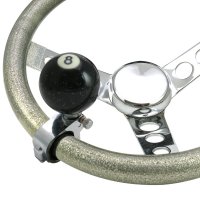 Lokar,Gennie,adapter,driver,vehicle,necker,granny,knuckle buster,wheel,spinner,steering,turn,tilt,clamp,car,4x4,truck,semi,forklift,tractor,mower,boat,construction,power steering,mobility,handicap,adjustable,hand,pin,chrome,resin,shift,brody