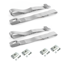 Camaro 1967 - 1969 Standard 2pt Gray/Grey Lap Bucket Seat Belt Kit w/ Bracketry - 2 Belts - Part Number: STBD48A4