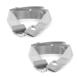 Ford 1928 - 1931 Model A  Standard 2pt Gray/Grey Lap Bucket Seat Belt Kit - 2 Belts - Part Number: STBA2BA1C