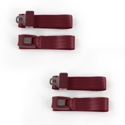 Ford 1928 - 1931 Model A  Standard 2pt Burgandy Lap Bucket Seat Belt Kit - 2 Belts - Part Number: STBA2BB46
