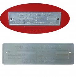 1949 - 1964 VW Volkswagen Metal VIN Name Plate fits Beetle Bug Ghia Bus Type 1 - Part Number: VPAVWVIN