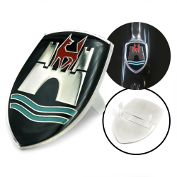 VW Wolfsburg Black Hood Badge Crest Emblem Wolf Castle Moat - Part Number: VPAHC054