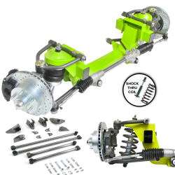 53-56 Ford F100 Mustang II IFS Shock Thru Coil 2" Drop 5x4.5 Manual LHD Rack - Part Number: HEXIFSMFM4LINK5356F100