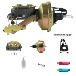 1953-1956 Ford Truck 7” Single Power Brake Booster Kit Frame Mount Disc/Drum - Part Number: HEXBBK7938D