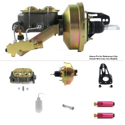 1953-1956 Ford Truck 8” Single Power Brake Booster Kit Frame Mount Drum/Drum - Part Number: HEXBBK79394