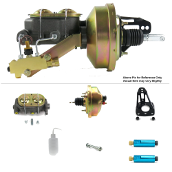 1953-1956 Ford Truck 8” Single Power Brake Booster Kit Frame Mount Disc/Disc - Part Number: HEXBBK79395