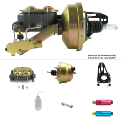 1953-1956 Ford Truck 8” Dual Power Brake Booster Kit Frame Mount Disc/Drum - Part Number: HEXBBK79397