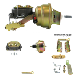 1964-1966 Ford Mustang 7” Single Power Brake Booster Kit OEM Mount Disc/Drum - Part Number: HEXBBK7AE4F