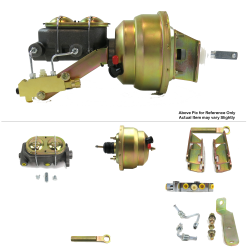 1964-1966 Ford Mustang 8” Dual Power Brake Booster Kit OEM Mount Disc/Disc - Part Number: HEXBBK7AE58