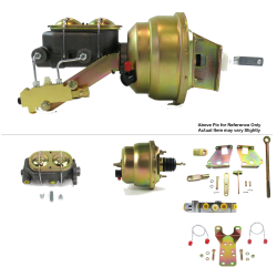 1967-72 Chevy Truck 7” Dual Power Brake Booster Kit Bottom Mount Prop Disc/Disc - Part Number: HEXBBK7AE96