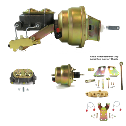 1967-72 Chevy Truck 7” Dual Power Brake Booster Kit Bottom Mount Prop Disc/Drum - Part Number: HEXBBK7AE97