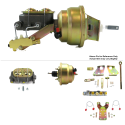 1967-72 Chevy Truck 8” Dual Power Brake Booster Kit Bottom Mount Prop Disc/Disc - Part Number: HEXBBK7AE9A