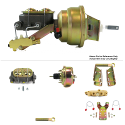 1964-1966 Ford Mustang 7” Power Brake Booster Kit Bottom Mount Prop Disc/Drum - Part Number: HEXBBK7AE9E
