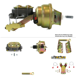 1964-1966 Ford Mustang 7” Power Brake Booster Kit Bottom Mount Prop Disc/Disc - Part Number: HEXBBK7AE9F
